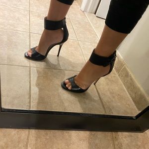 Ankle wrap open toe shoe- Black- Chinese Laundry